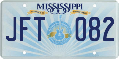 MS license plate JFT082