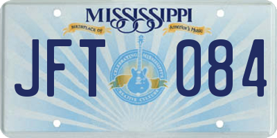 MS license plate JFT084