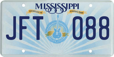 MS license plate JFT088
