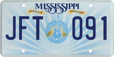MS license plate JFT091