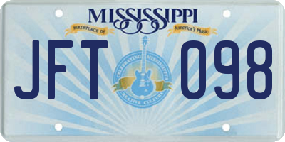 MS license plate JFT098