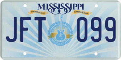 MS license plate JFT099