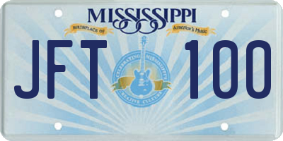 MS license plate JFT100