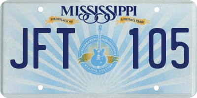 MS license plate JFT105