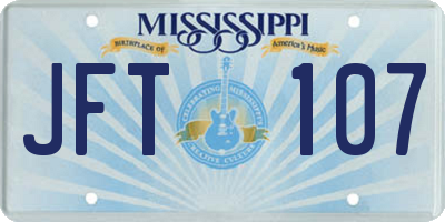 MS license plate JFT107