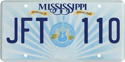 MS license plate JFT110