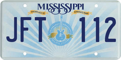 MS license plate JFT112