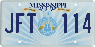 MS license plate JFT114