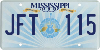 MS license plate JFT115
