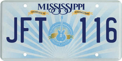MS license plate JFT116
