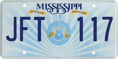 MS license plate JFT117
