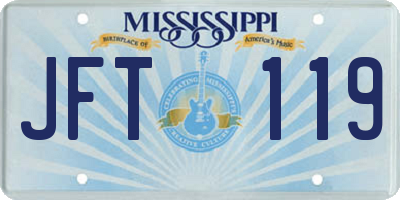MS license plate JFT119