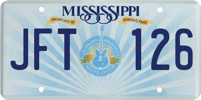 MS license plate JFT126