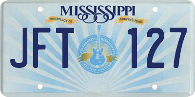 MS license plate JFT127