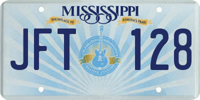 MS license plate JFT128
