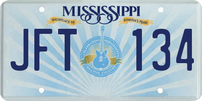 MS license plate JFT134