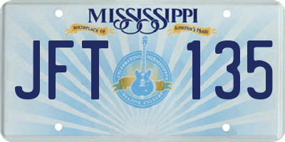 MS license plate JFT135