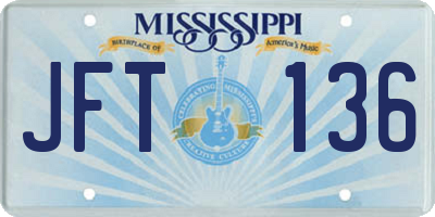 MS license plate JFT136
