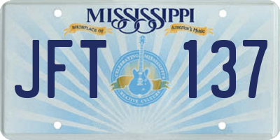 MS license plate JFT137