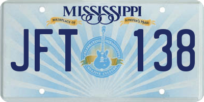 MS license plate JFT138