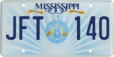 MS license plate JFT140