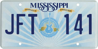 MS license plate JFT141