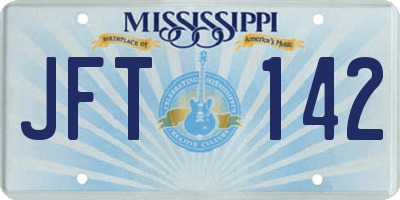 MS license plate JFT142