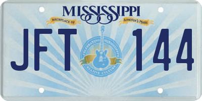 MS license plate JFT144