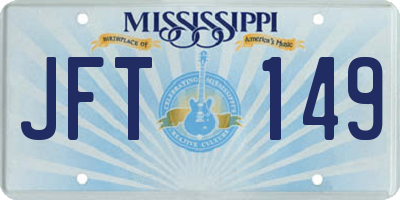 MS license plate JFT149