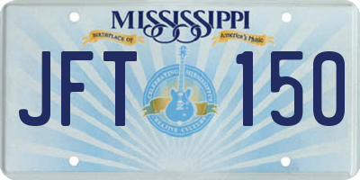 MS license plate JFT150