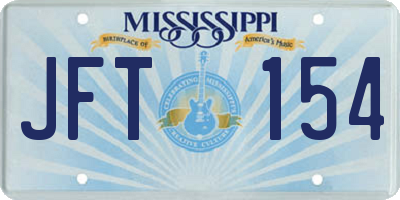 MS license plate JFT154