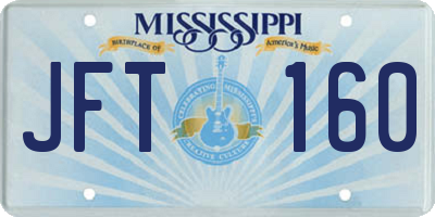MS license plate JFT160