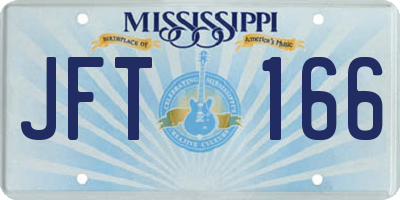 MS license plate JFT166