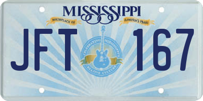 MS license plate JFT167