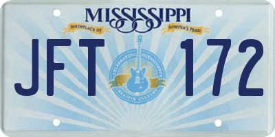 MS license plate JFT172