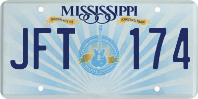 MS license plate JFT174