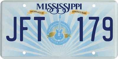 MS license plate JFT179