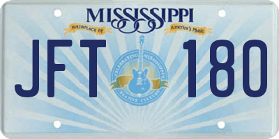 MS license plate JFT180