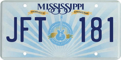 MS license plate JFT181