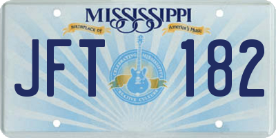 MS license plate JFT182
