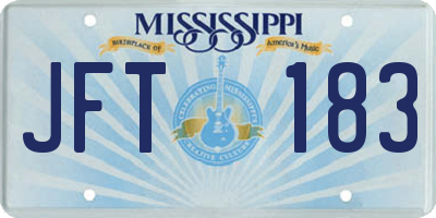 MS license plate JFT183