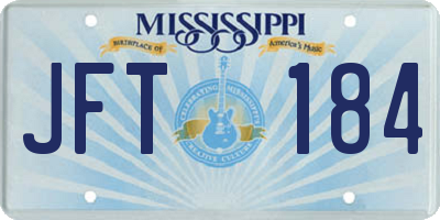 MS license plate JFT184