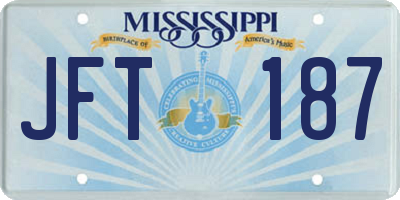 MS license plate JFT187