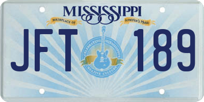 MS license plate JFT189