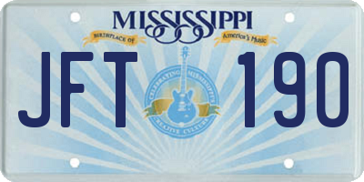 MS license plate JFT190