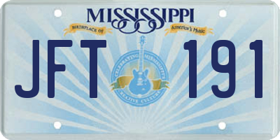 MS license plate JFT191