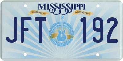 MS license plate JFT192