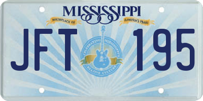 MS license plate JFT195