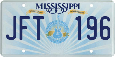 MS license plate JFT196