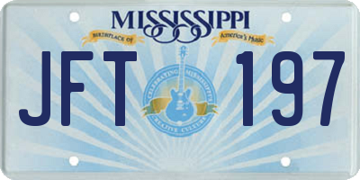 MS license plate JFT197